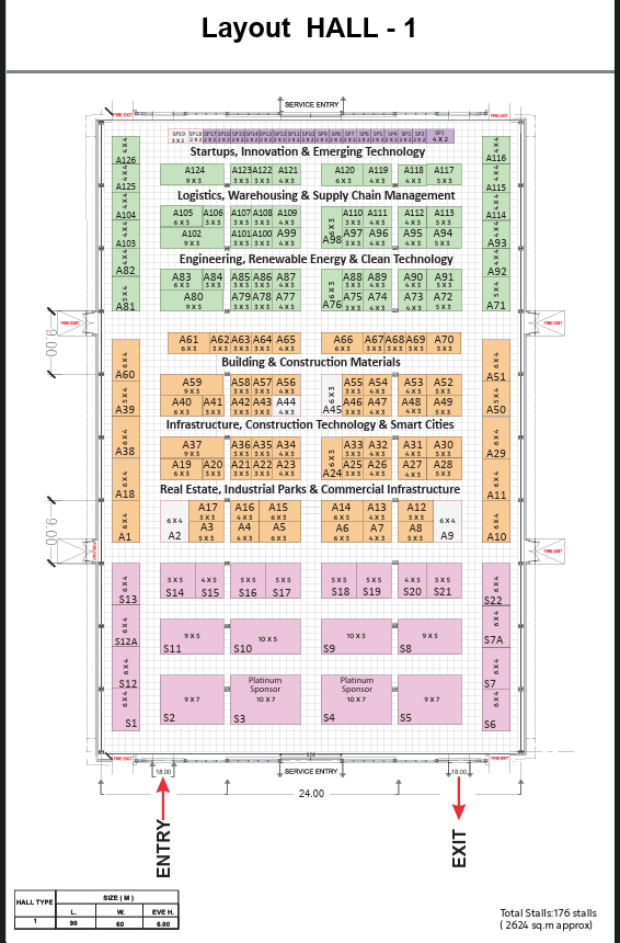 Floor layout — Hall 1, GATE 2027