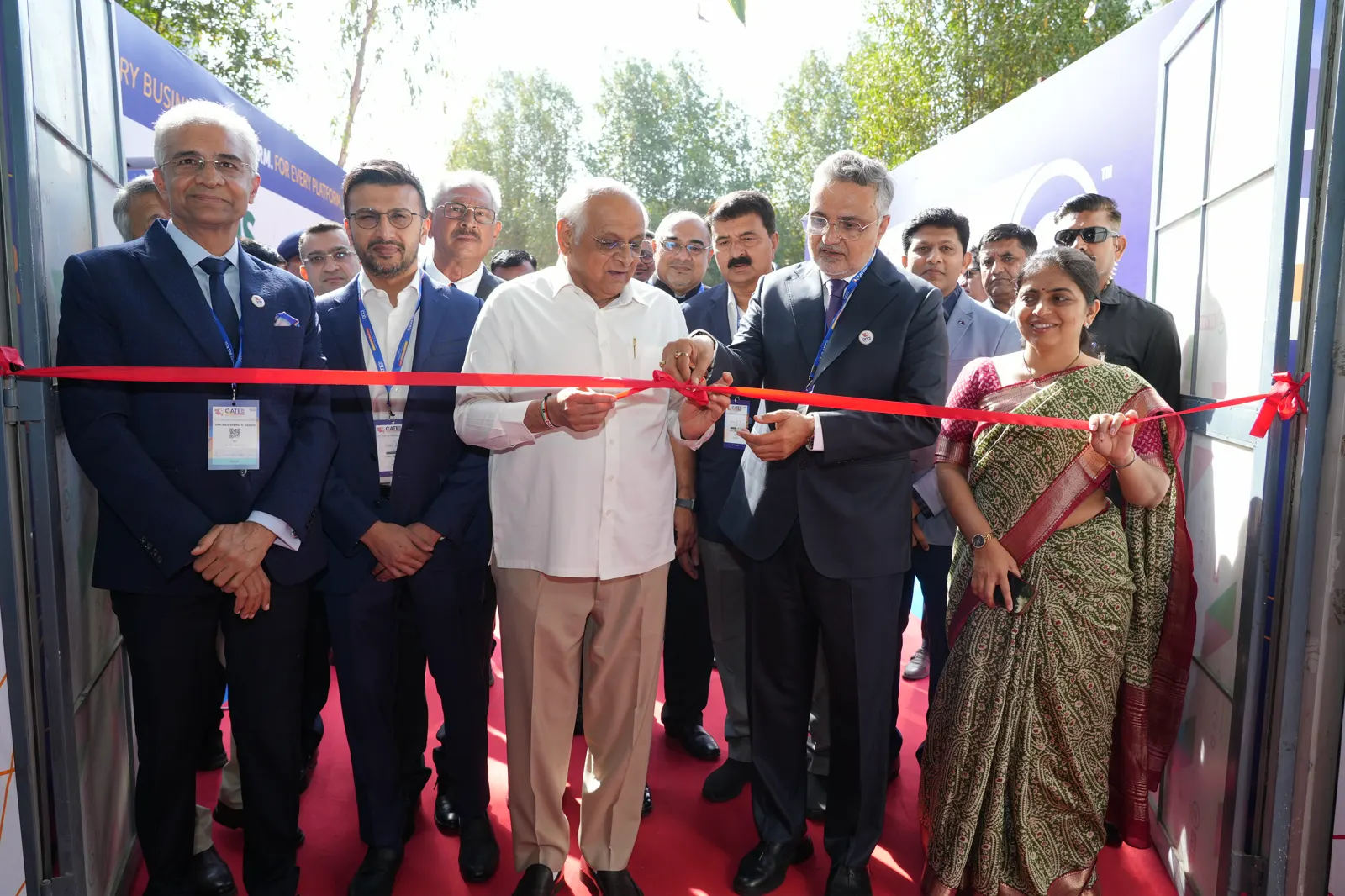 Dignitaries cutting the ribbon to open GATE 2026